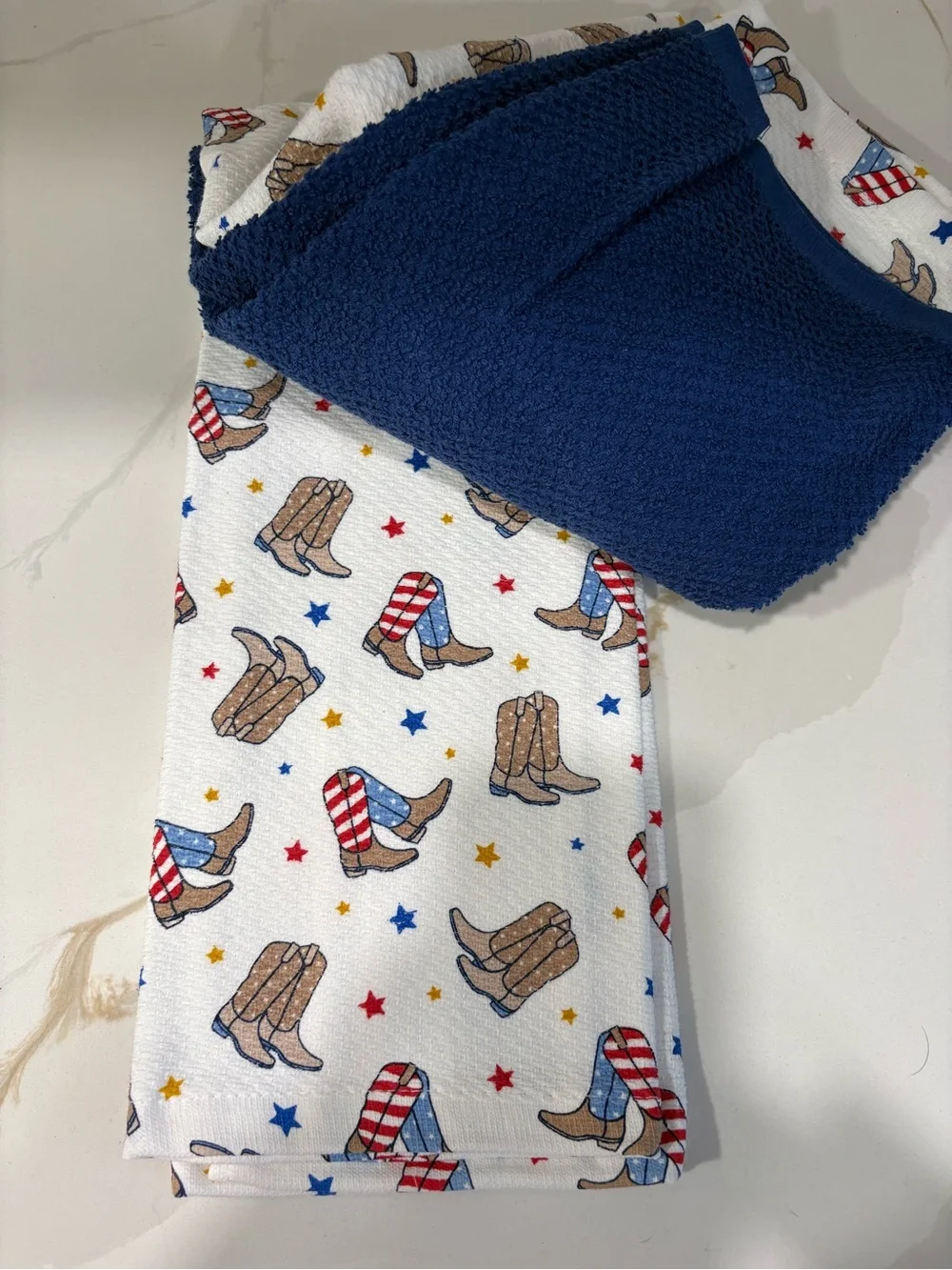 Colordrift Patriotic Cowboy Boot Kitchen Towel Set – Set of 3